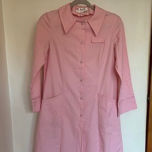 Vintage French factory pink chore coat